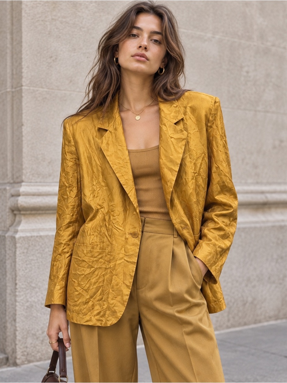 Vintage 90s 100% Silk Blazer Medium Oversized Quiet Luxury Minimalist